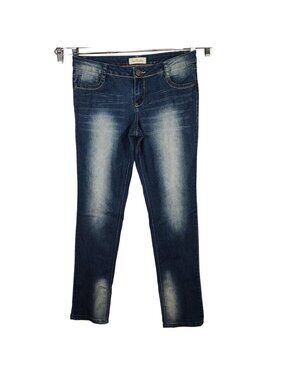 True Freedom Skinny Toothpick Jeans Juniors Size 11 Blue Distressed Medium Wash